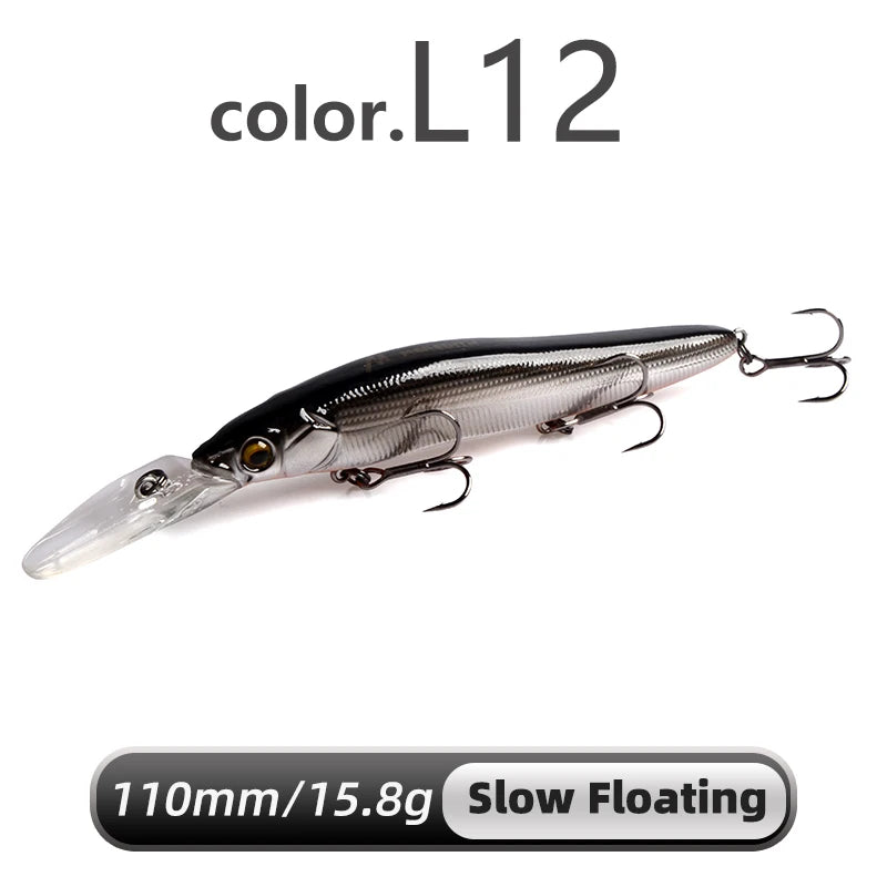 MEREDITH Slow Sinking Minnow Crankbait 0-3.0m
