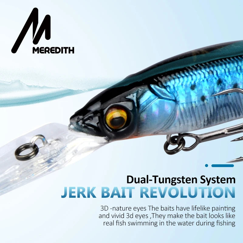 MEREDITH Slow Sinking Minnow Crankbait 0-3.0m