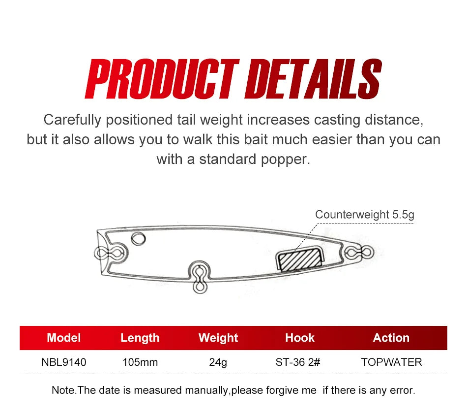 Noeby Popper TopWater 10.5cm