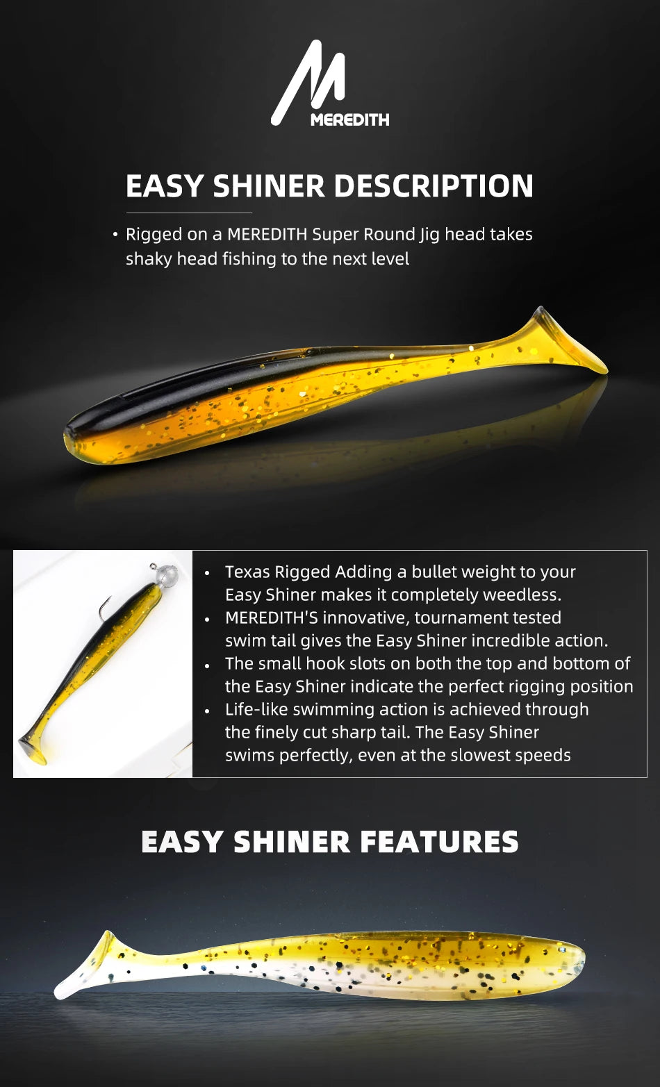 MEREDITH Easy Shiner Blasting Tail Soft Swimbaits