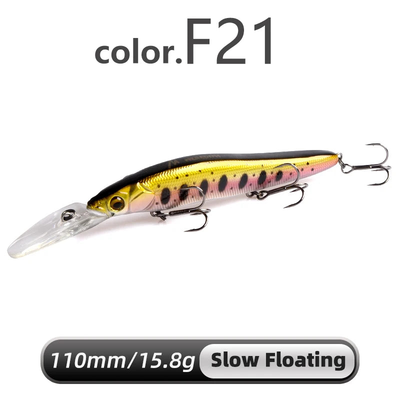 MEREDITH Slow Sinking Minnow Crankbait 0-3.0m