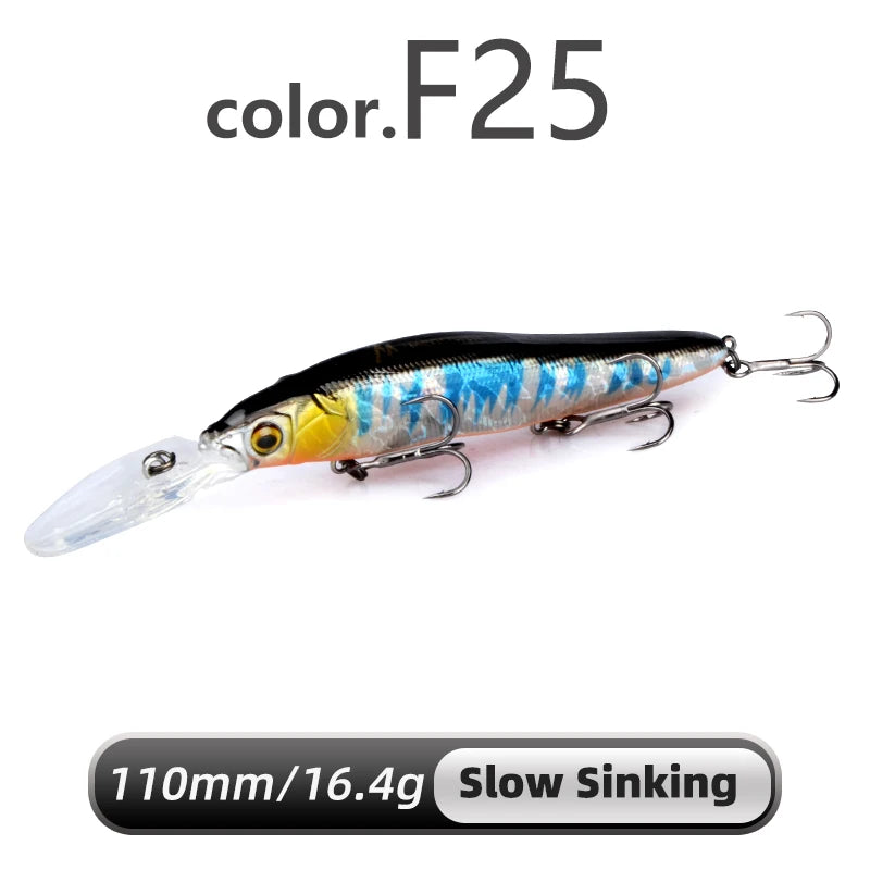 MEREDITH Slow Sinking Minnow Crankbait 0-3.0m