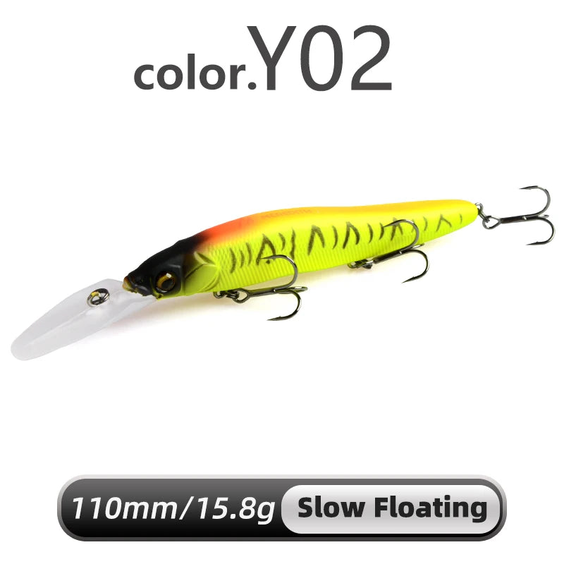 MEREDITH Slow Sinking Minnow Crankbait 0-3.0m