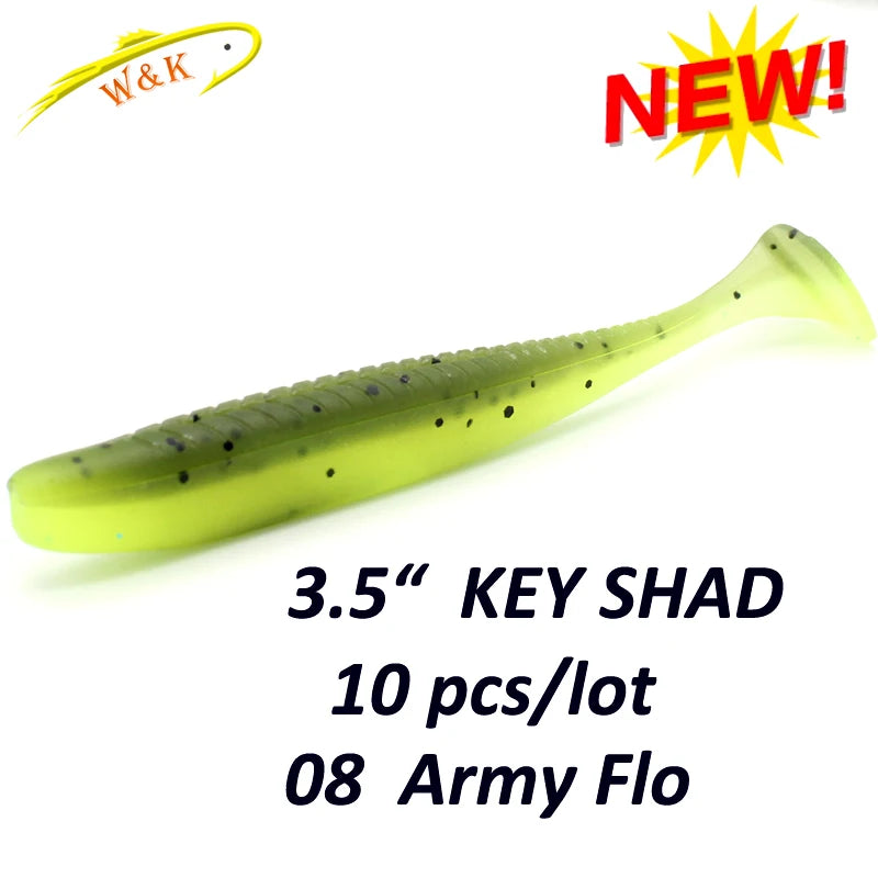 W&K Multicolored Soft Swimbait 10pcs
