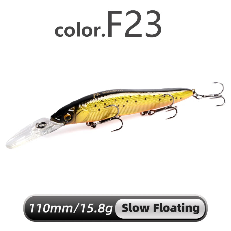 MEREDITH Slow Sinking Minnow Crankbait 0-3.0m