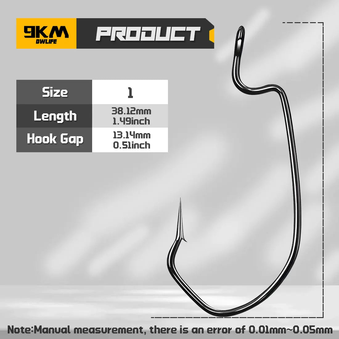 9KM DWLIFE Wide Gap Fishing Hook