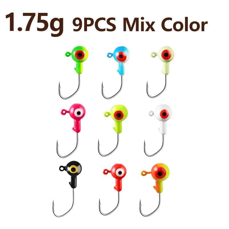 Colored Jig Heads (9pcs)