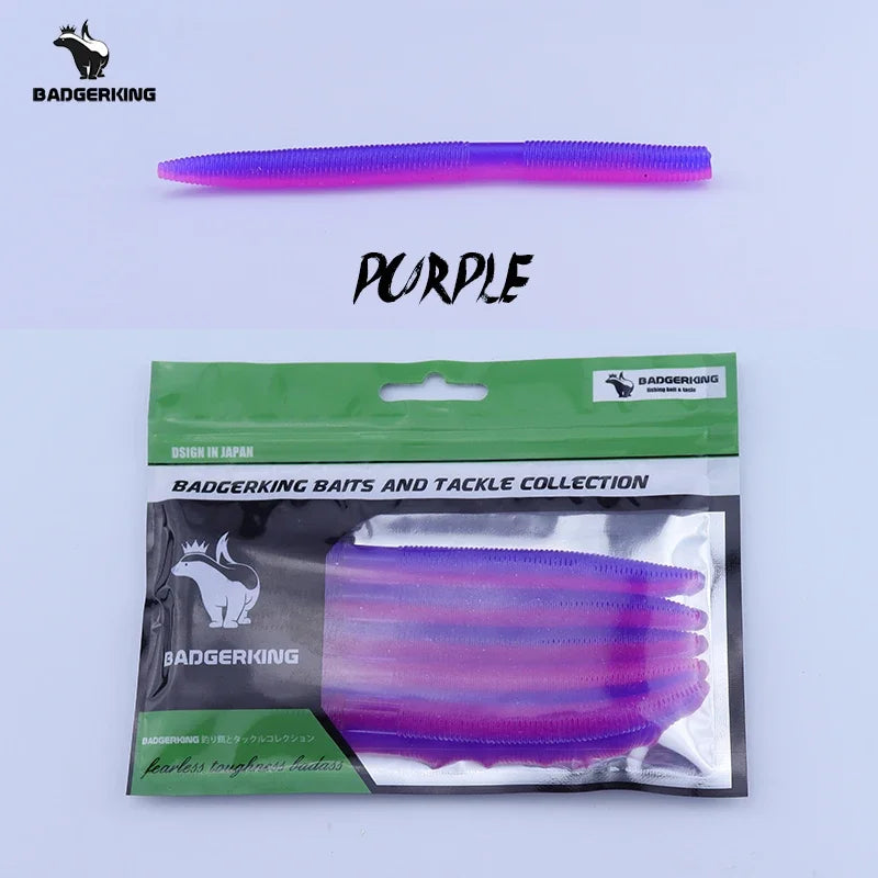 BADGERKING Colored Worm Soft Plastics