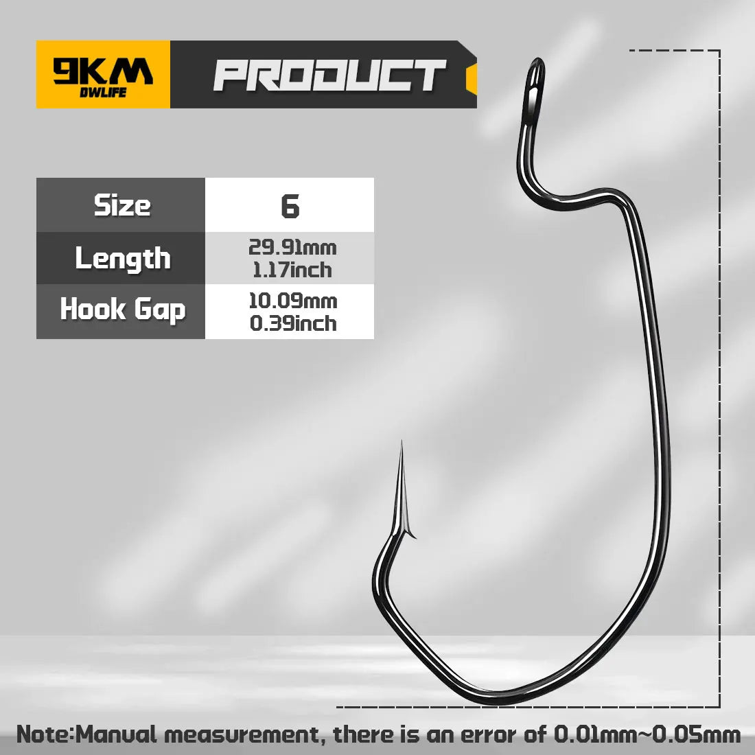 9KM DWLIFE Wide Gap Fishing Hook