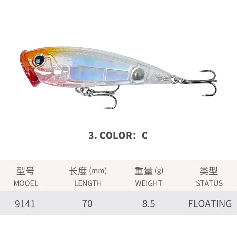 EVLUREEV Popper TopWater 7cm