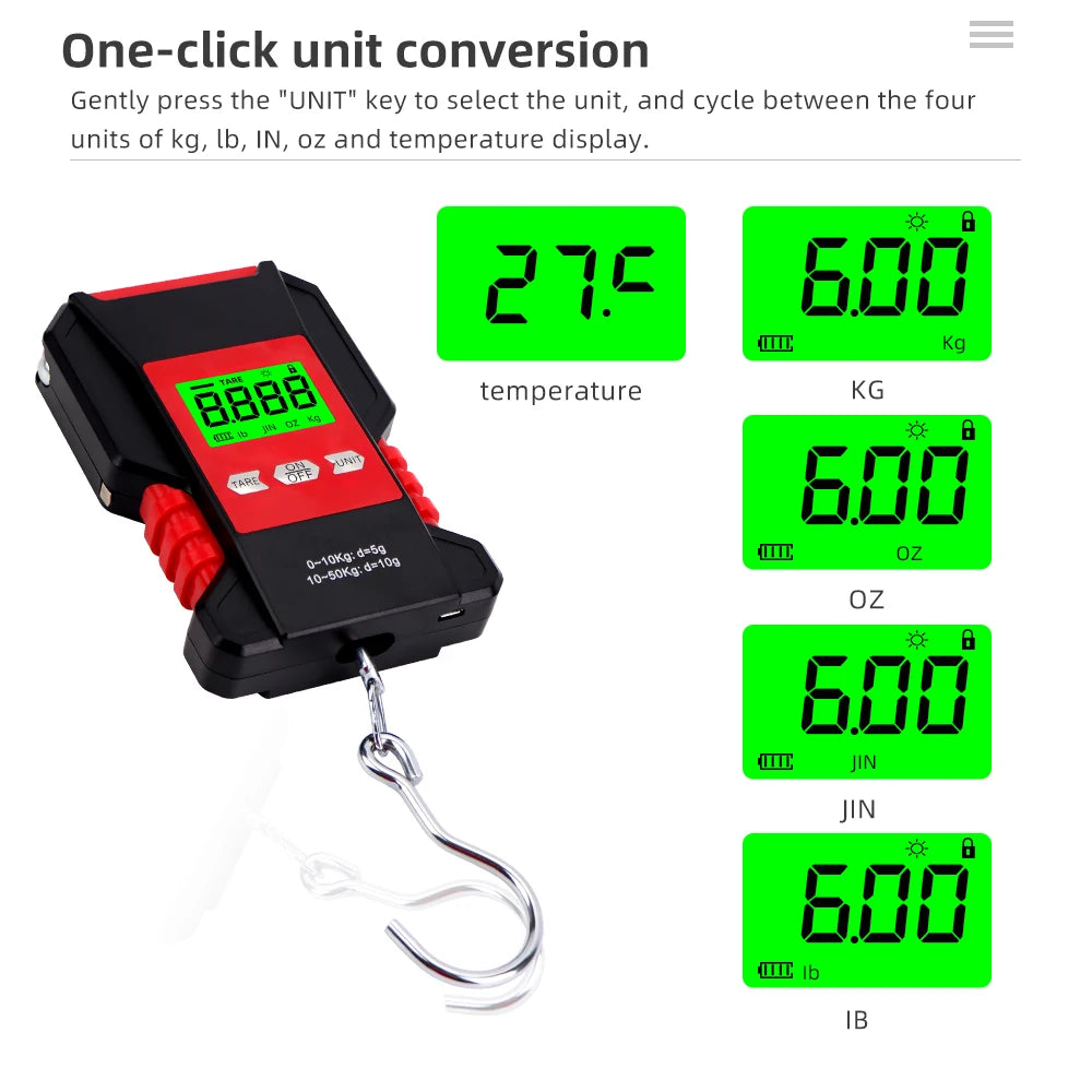 JUANJUAN 50kg Digital Fishing Scale