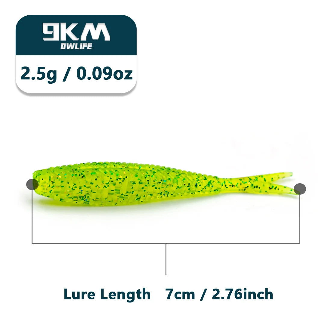9KM DWLIFE Soft Plastic Minnow 15pcs
