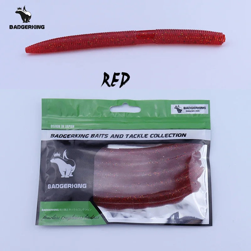 BADGERKING Colored Worm Soft Plastics