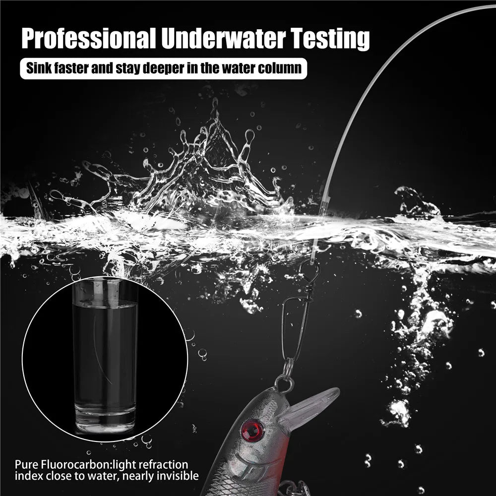 Fluorocarbon Fishing Line Leader with Snap Swivel