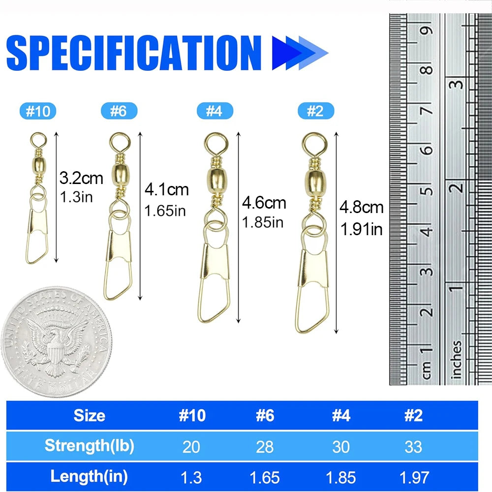 JSHANMEI Copper Snap Swivels