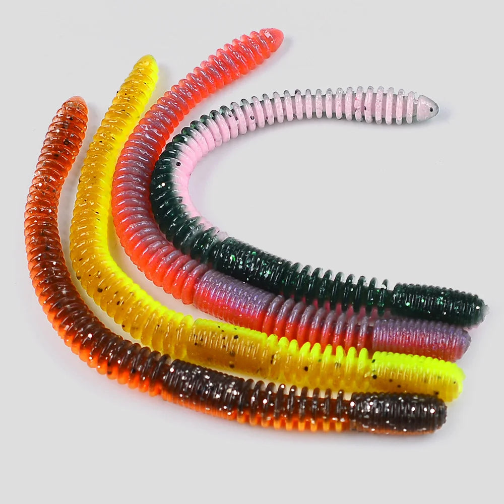 PROBEROS Colored Earthworm Soft Bait 10pcs
