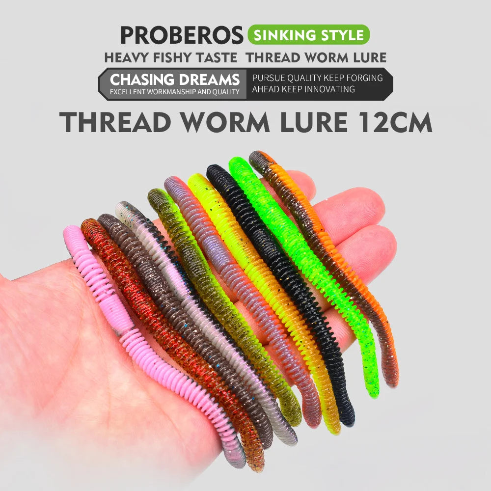 PROBEROS Colored Earthworm Soft Bait 10pcs