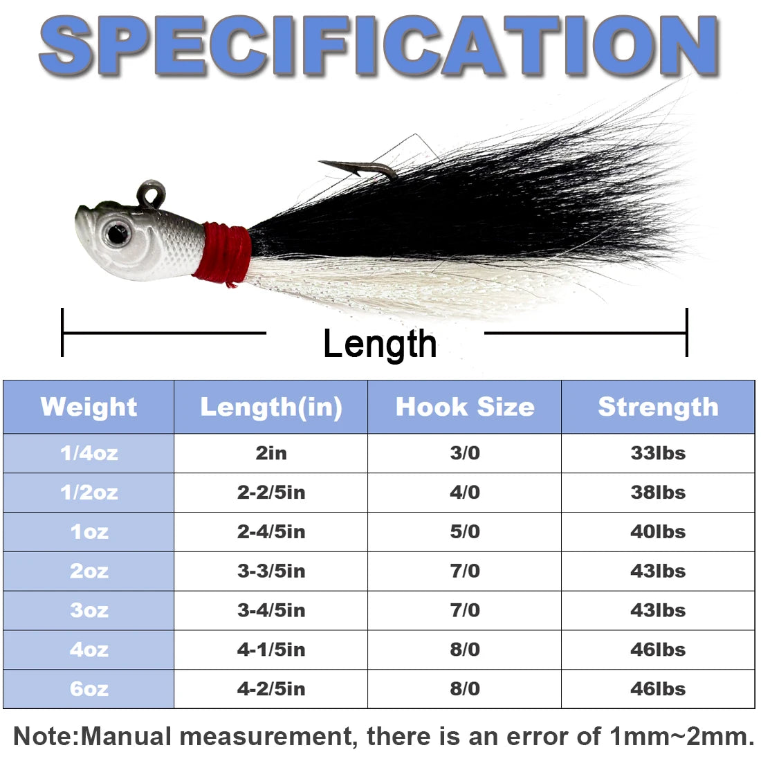 9KM DWLIFE Feathered Jig Head (3pcs)