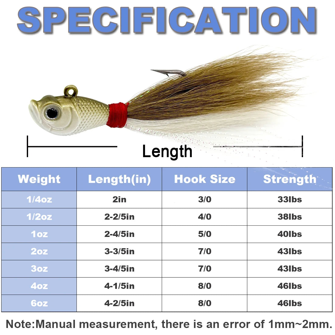9KM DWLIFE Feathered Jig Head (3pcs)