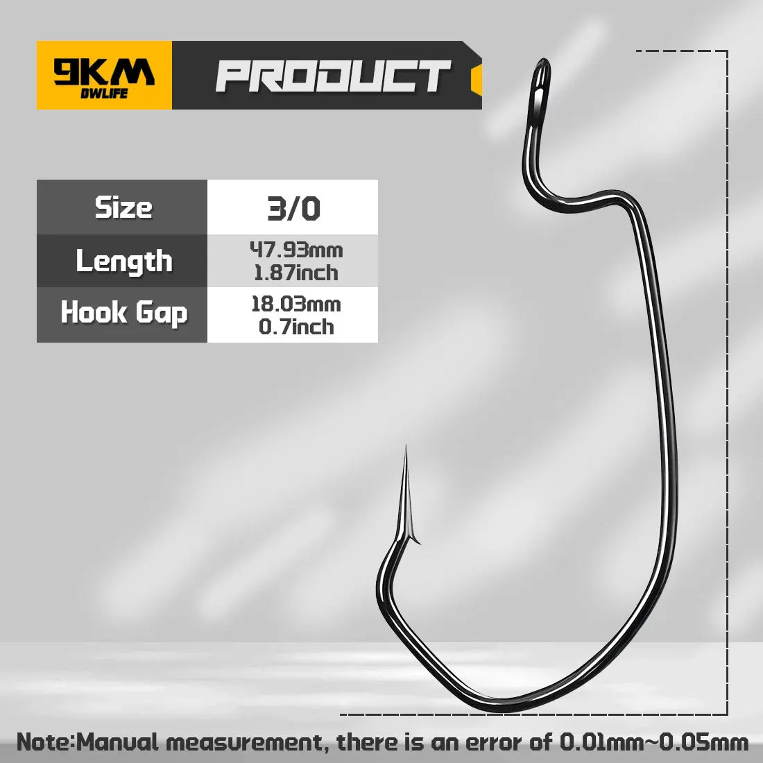 9KM DWLIFE Wide Gap Fishing Hook