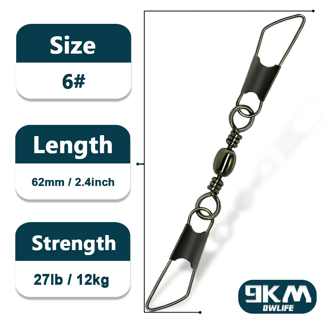 9KM DWLIFE Double Snap Swivels Set