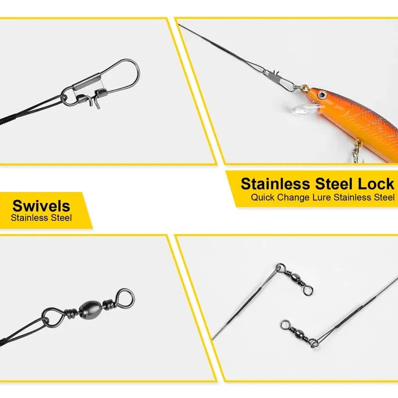 JSFUN Wire Fishing Line Leader