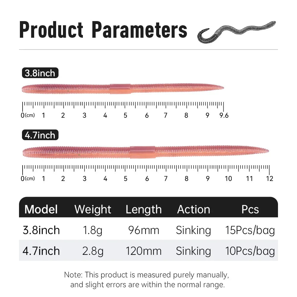 KINGDOM Soft Earthworm Bait 10-15pcs