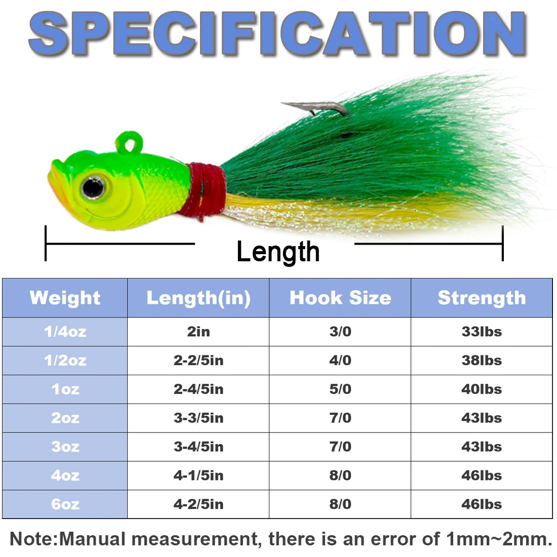 9KM DWLIFE Feathered Jig Head (3pcs)