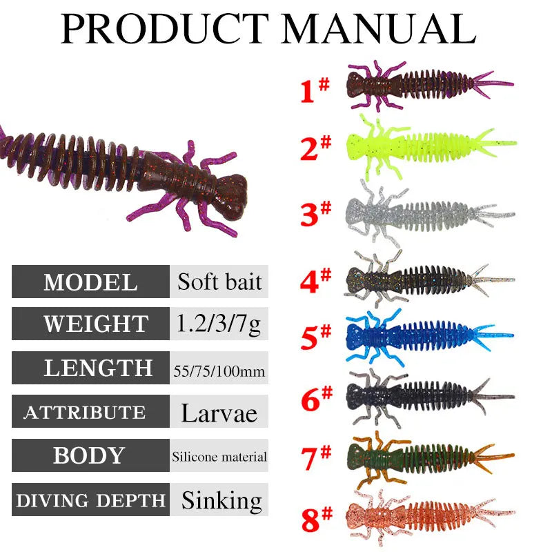 MRLURION Soft Insect Bait 20pcs