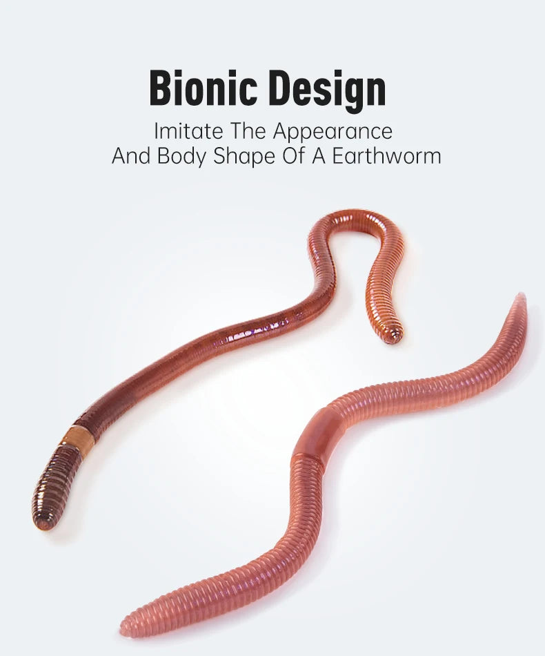 KINGDOM Soft Earthworm Bait 10-15pcs