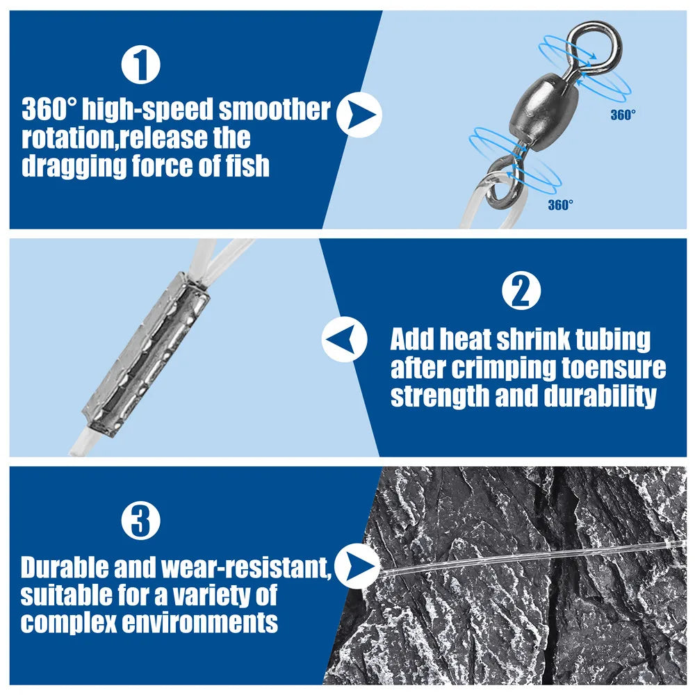 Fluorocarbon Fishing Line Leader with Snap Swivel