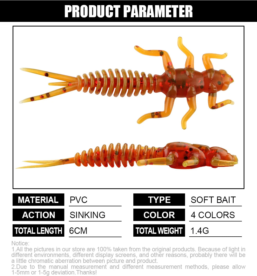 SPINPOLER Larve Soft Plastic Bait 10pcs