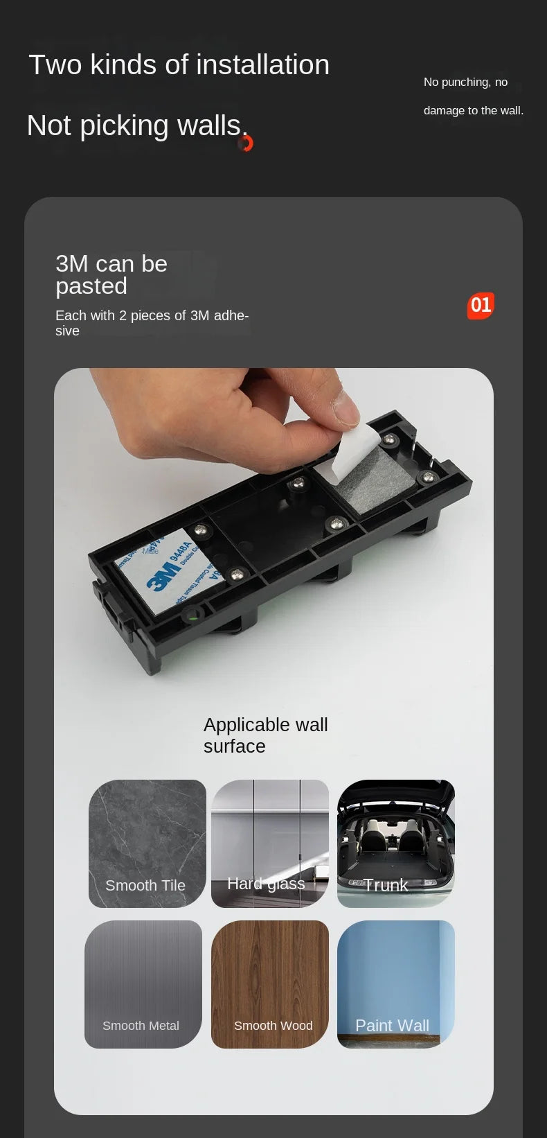 LINNHUE Wall Mounted Rod Holder