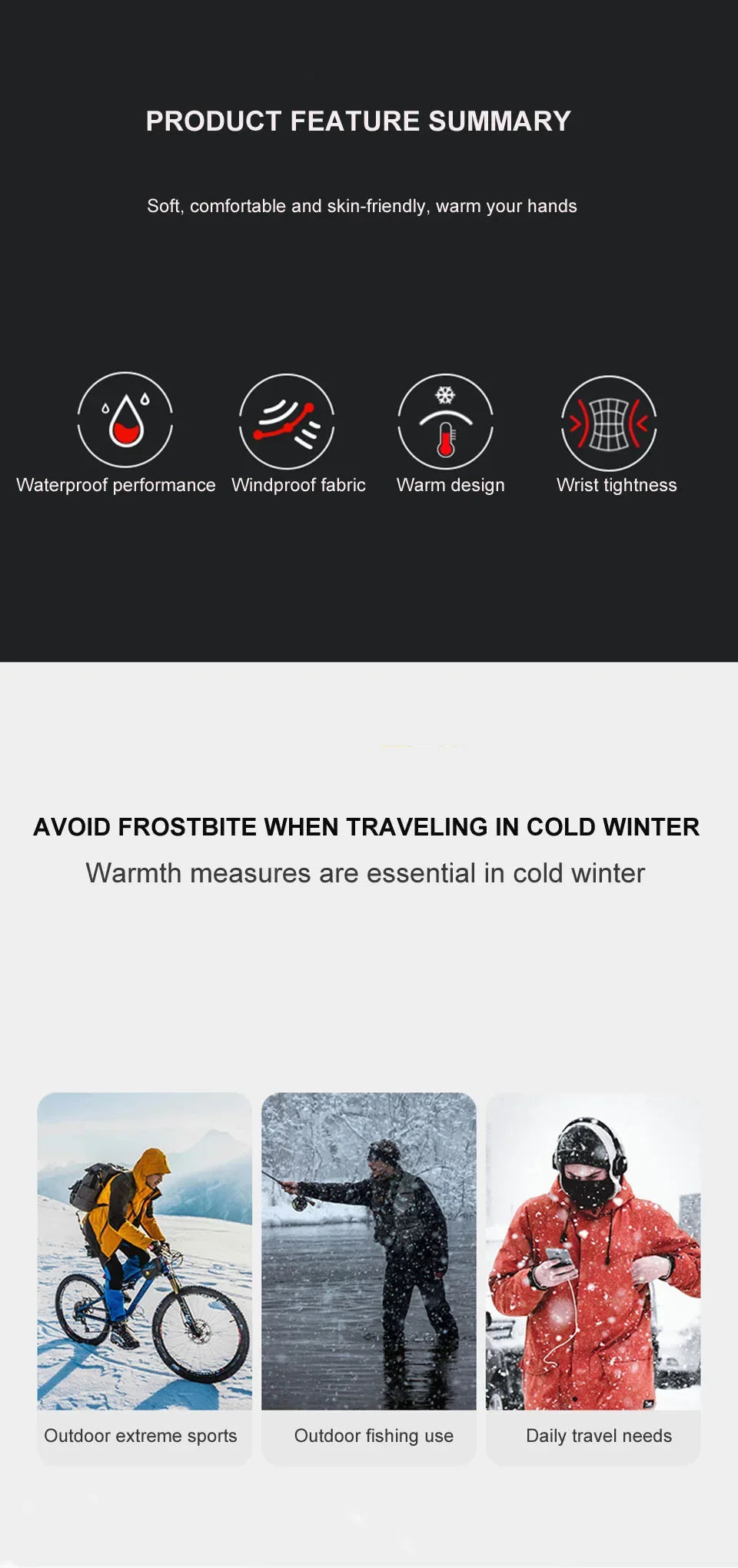 Waterproof Winter Fishing Gloves