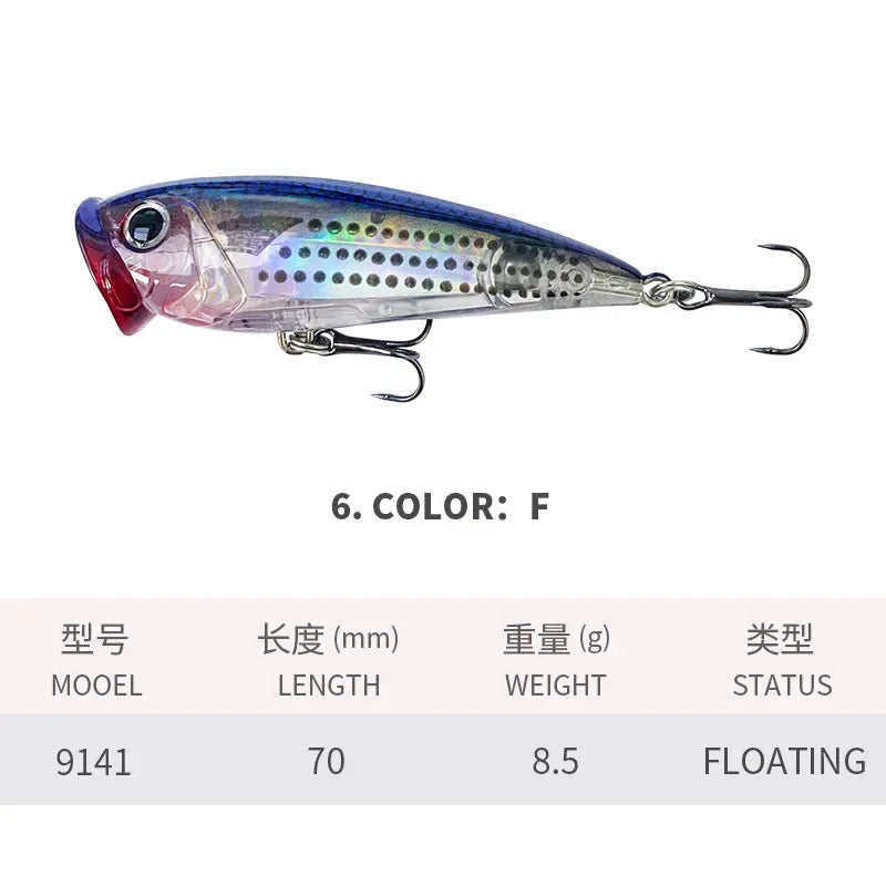 EVLUREEV Popper TopWater 7cm