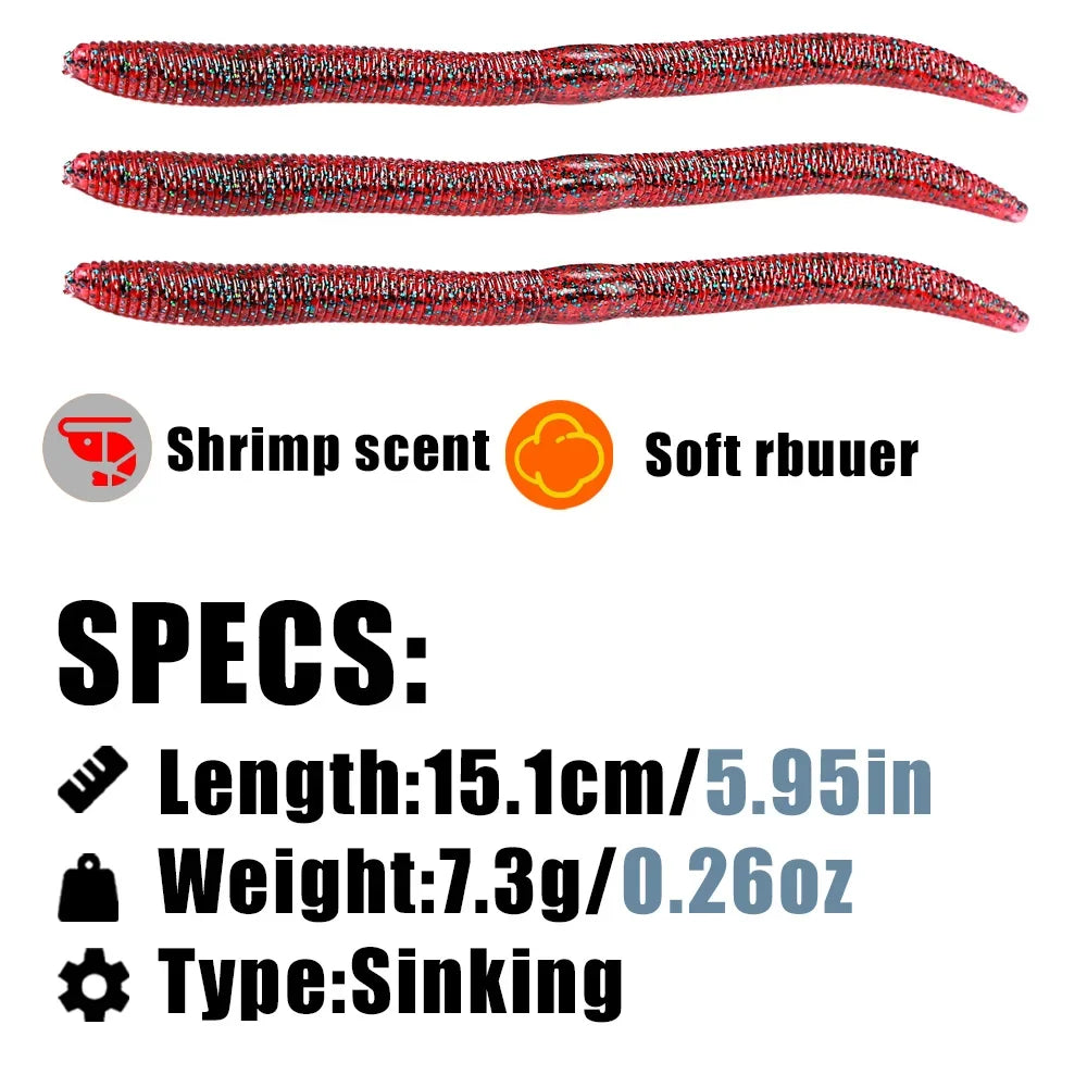 B&U Scented Colored Worms 6pcs