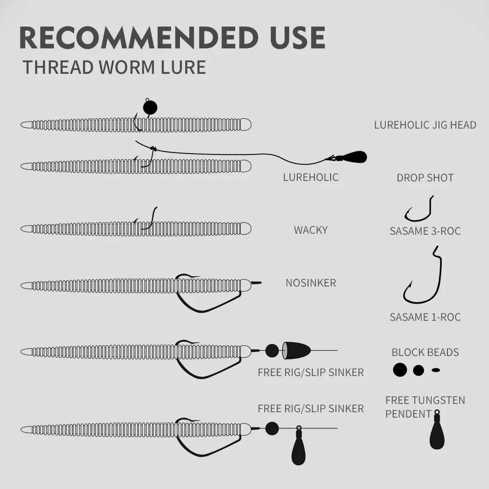 PROBEROS Colored Earthworm Soft Bait 10pcs