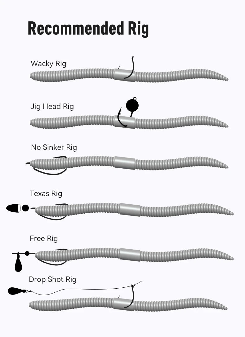 KINGDOM Soft Earthworm Bait 10-15pcs