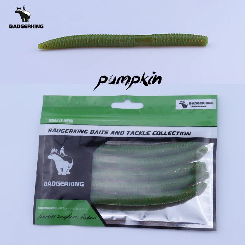 BADGERKING Colored Worm Soft Plastics