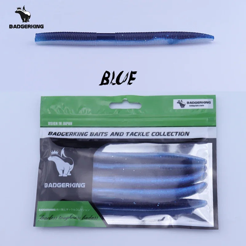 BADGERKING Colored Worm Soft Plastics