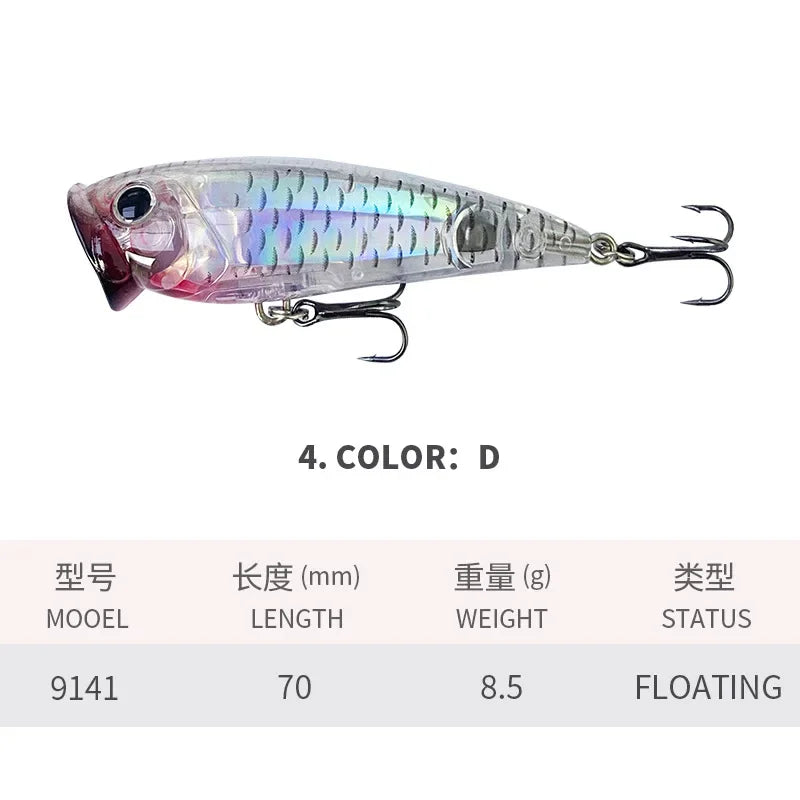 EVLUREEV Popper TopWater 7cm