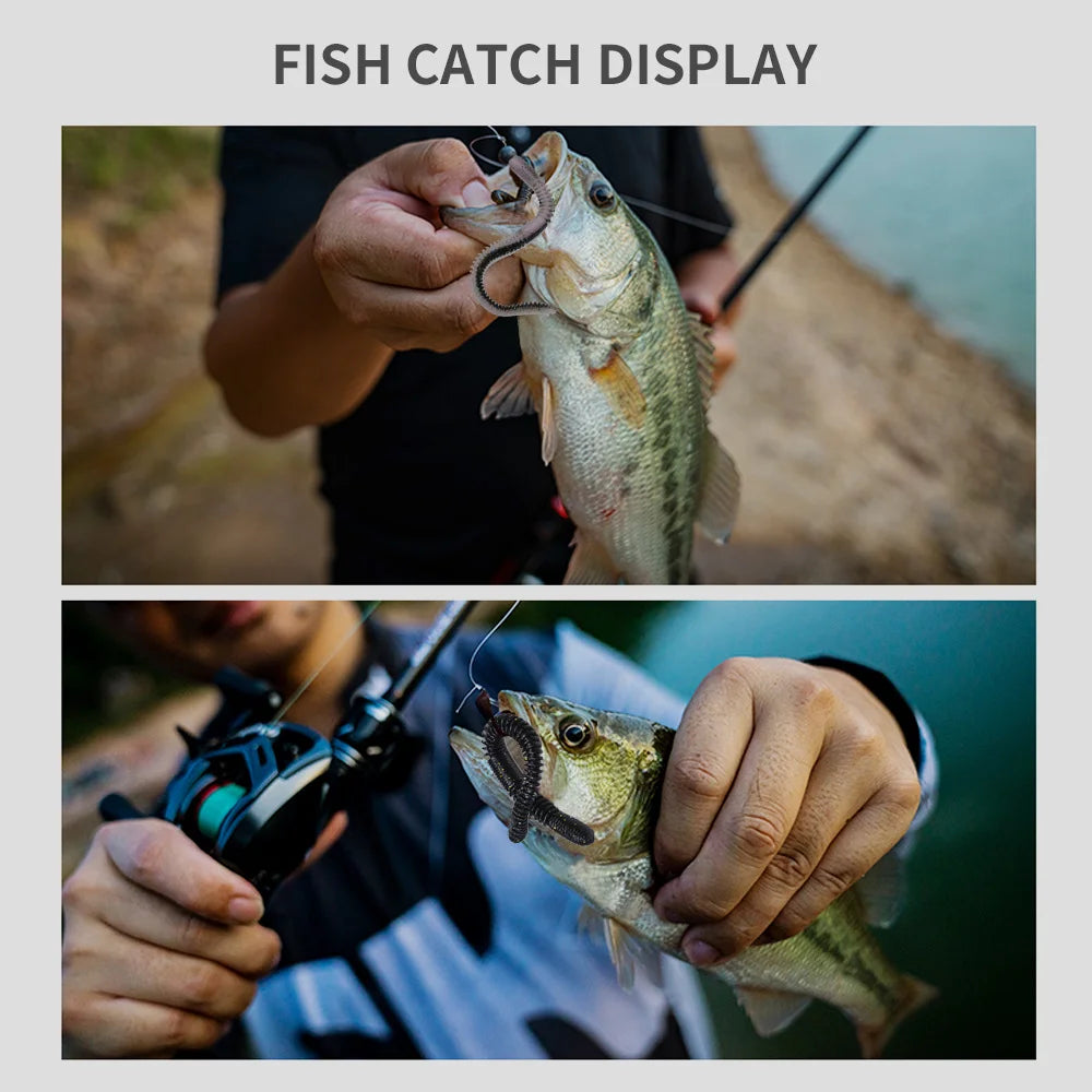 PROBEROS Colored Earthworm Soft Bait 10pcs