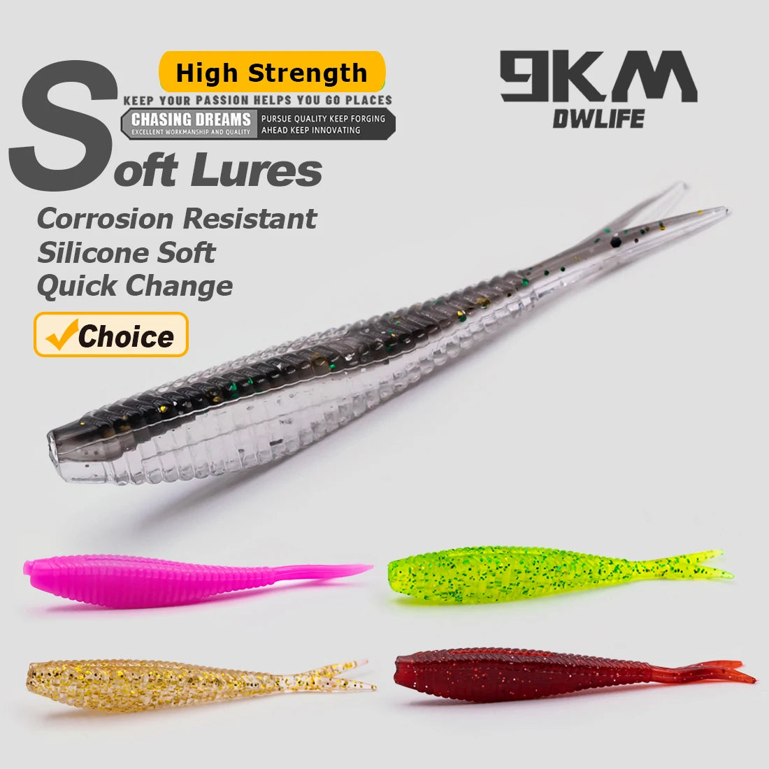 9KM DWLIFE Soft Plastic Minnow 15pcs