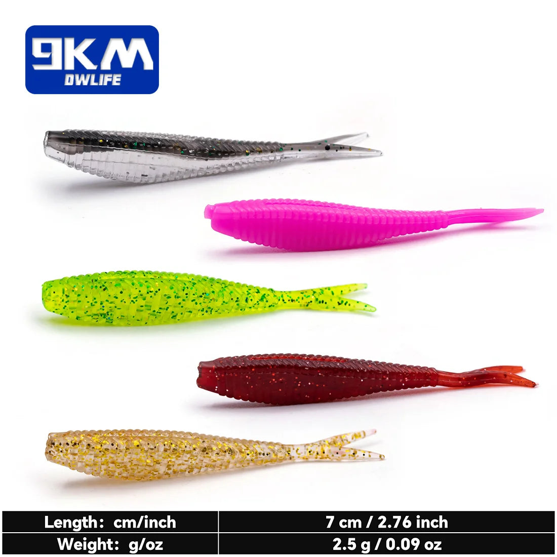 9KM DWLIFE Soft Plastic Minnow 15pcs