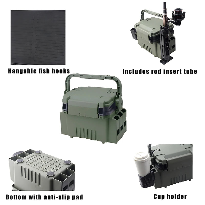 JSFUN Large Fishing Tackle Box