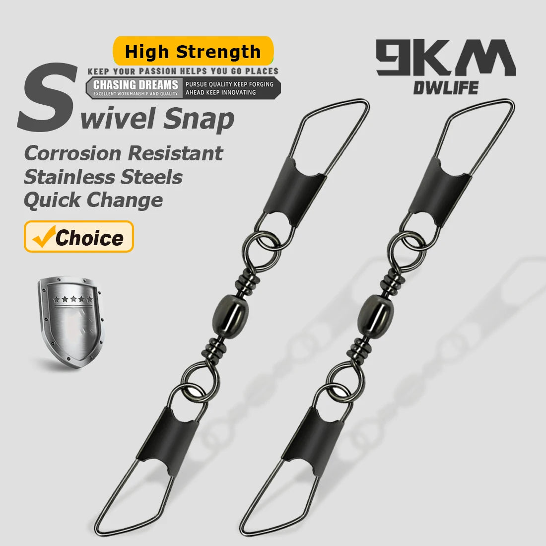 9KM DWLIFE Double Snap Swivels Set