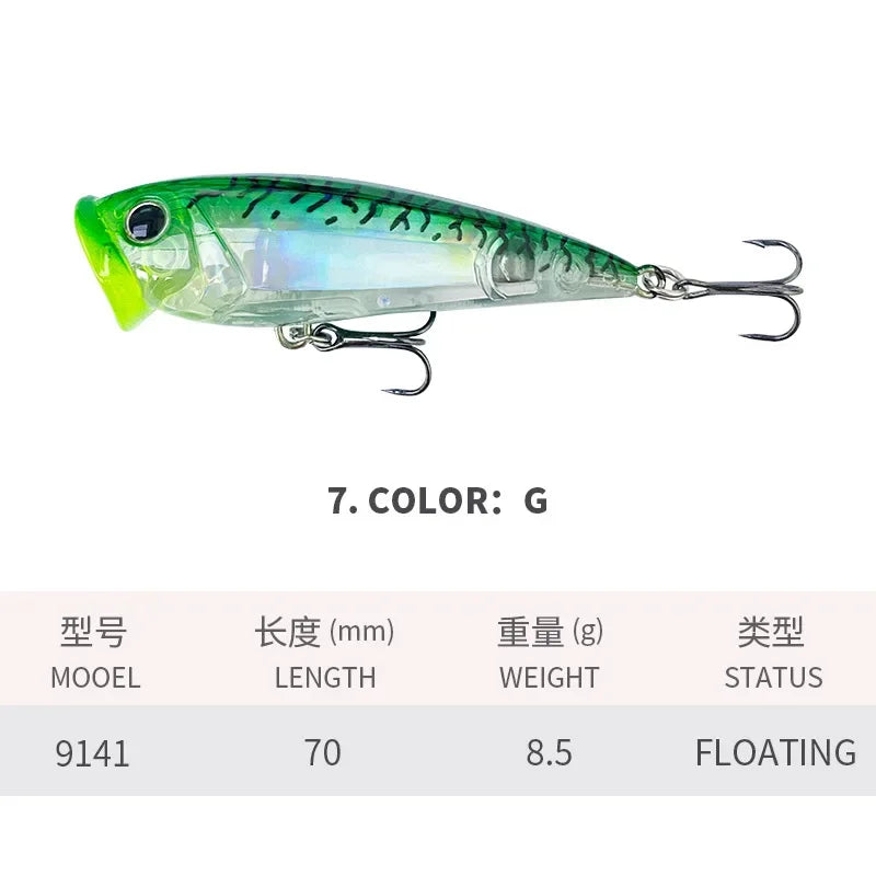 EVLUREEV Popper TopWater 7cm
