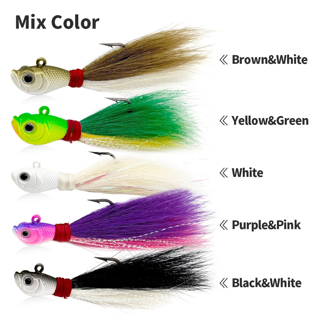 9KM DWLIFE Feathered Jig Head (3pcs)