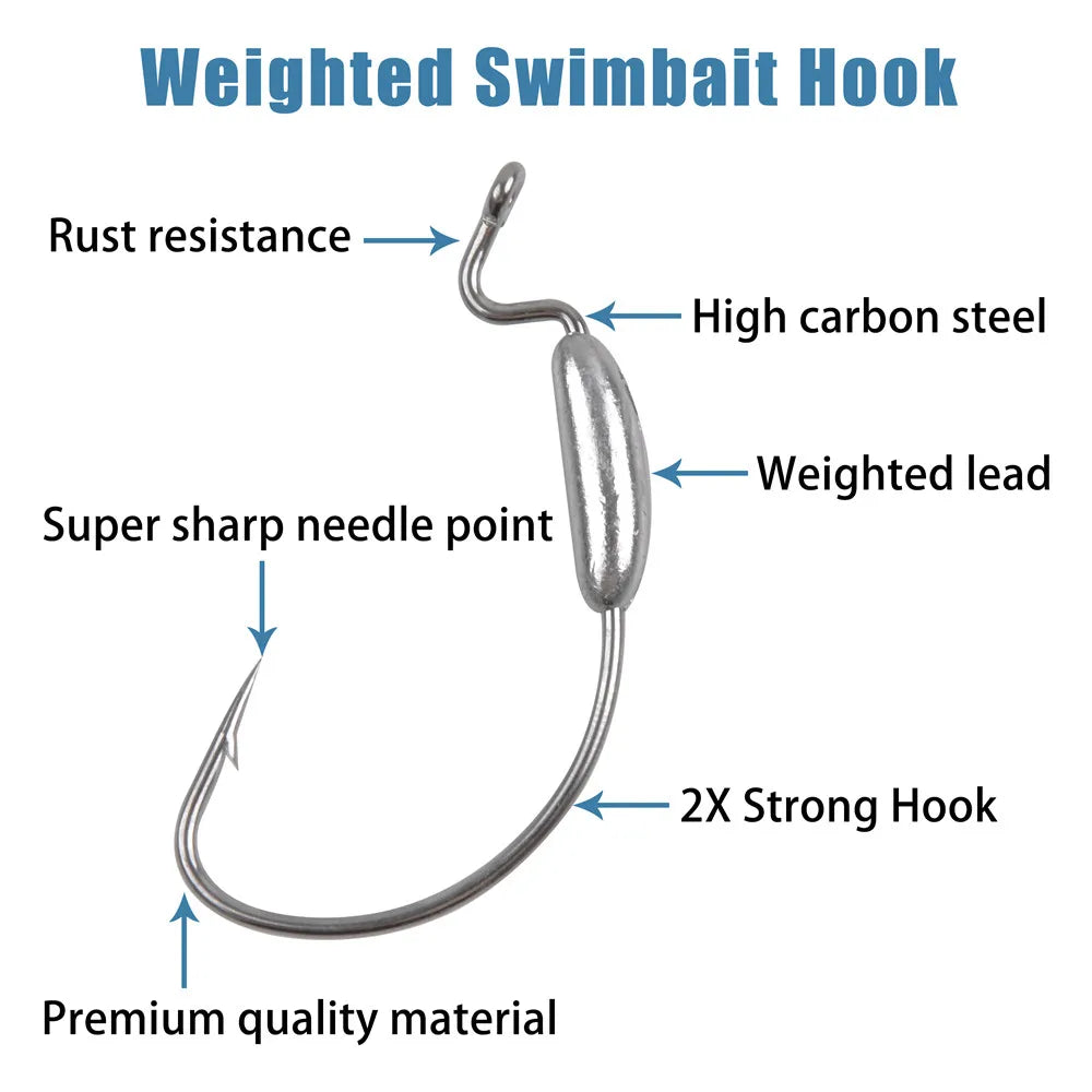 EASY CATCH Weighted Offset Hooks 10pcs