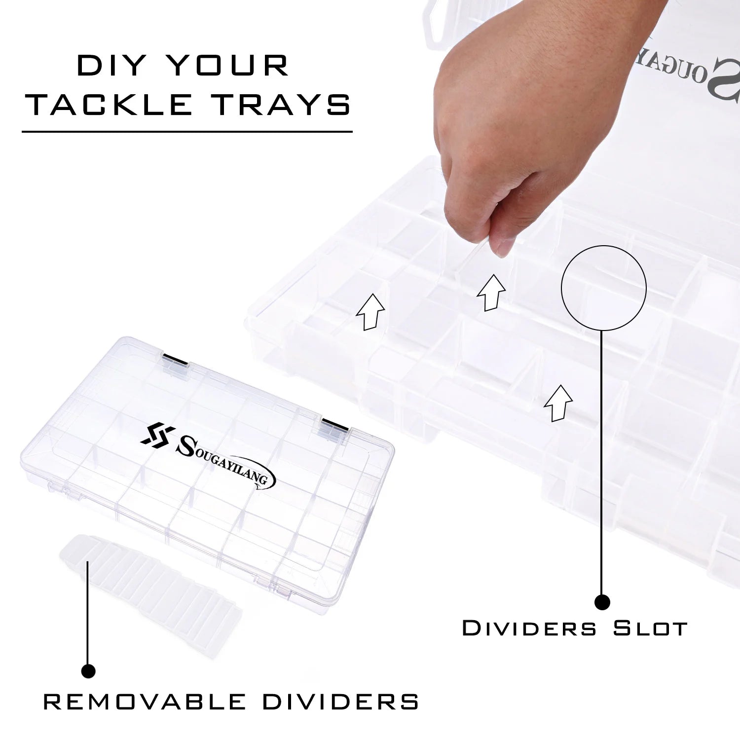 SOUGAYILANG 1-4pcs Clear Tackle Box